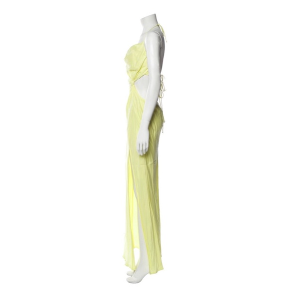 Beautiful NEW Love for Lemons Yellow Cutout Accent Evening Dress with Cowl neck. - Picture 3 of 3